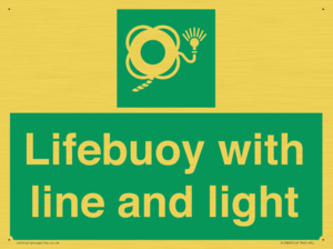 Lifebuoy with line and light
